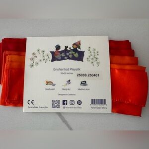 Sarah’s silks 100% silk Enchanted Playsilk. Red/Orange combo. NWT